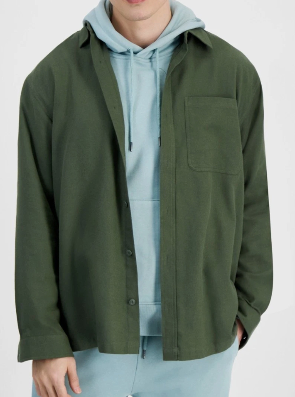 Mode of One Men's RelaxedFit Flannel Wovens Shirt Wild Ivy M